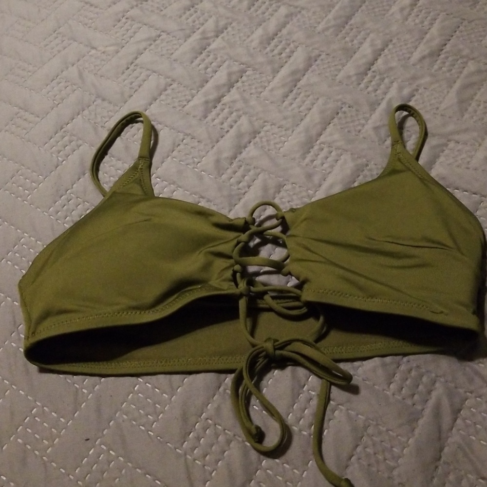 Army green bikini top